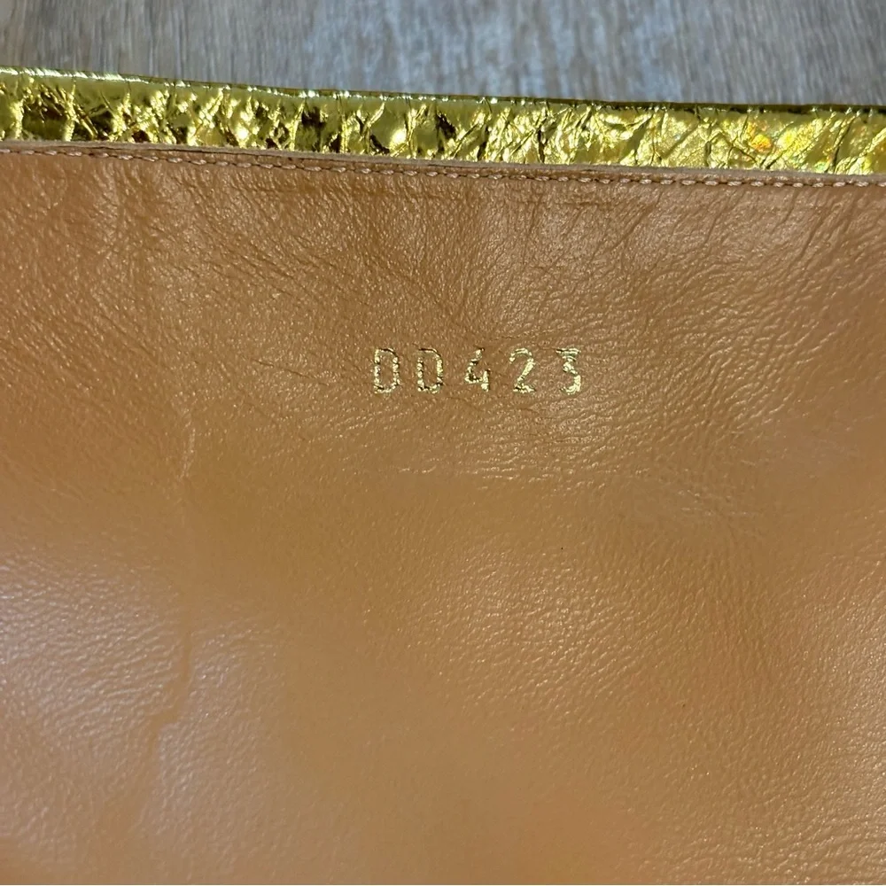 Dries Van Noten Gold Metallic Leather Statement Knee Boots Sz 36.5 - Picture 11 of 16